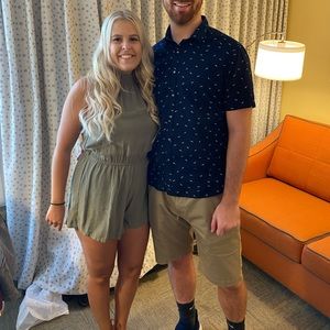 olive green halter romper